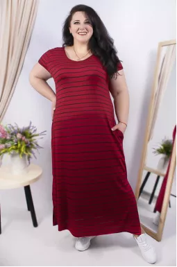 Платье макси  в полоску разные цвета супер батал