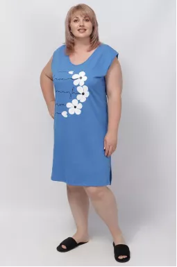 Домашня сукня з принтом батал