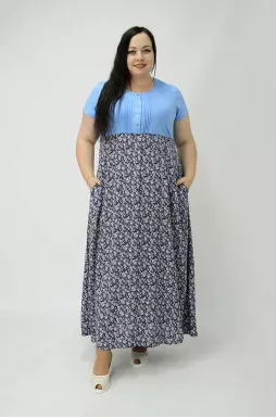 Платье повседневное длинное штапель больших размеров