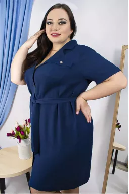 Короткое платье с поясом супер батал