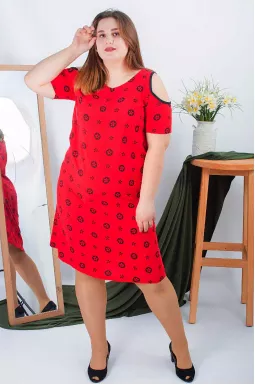 Платье открытые плечи батал