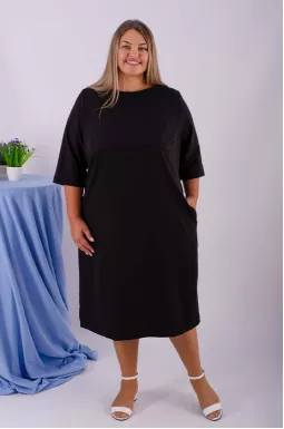 Платье миди футляр однотонное батал