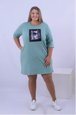 Повседневное платье мини супер батал