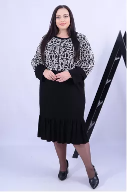 Сукня-двійка міді трапеція батал