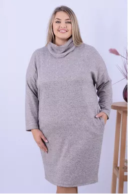 Тепла меланжева сукня міні батал