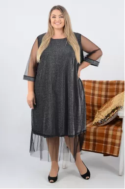 Платье макси с фатином супер батал