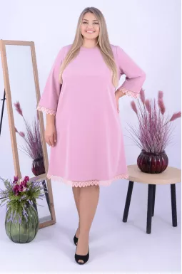 Платье трапеция с кружевом супер батал