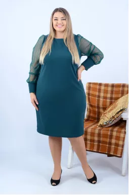 Платье миди со стильными рукавами супер батал