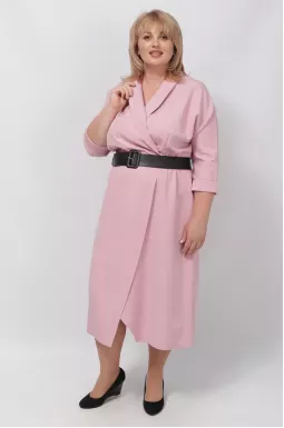 Платье миди на запах с поясом в разных цветах супер батал