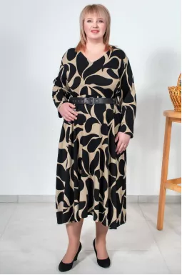 Сукня міді з поясом батал