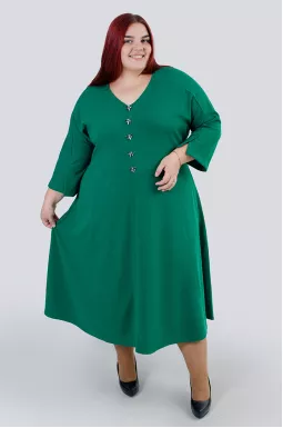 Платье клеш с украшениями батал