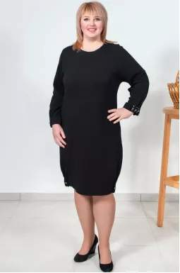 Міні сукня з трикотажної гофрованої тканини батал