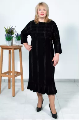 Сукня міді з візерунком люрексовою ниткою батал