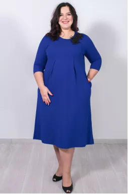 Платье миди с кружевным украшением батал