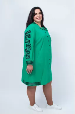 Сукня з рукавами в принт та стрази супер батал