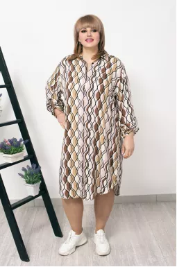 Сукня міді в вертикальний візерунок супер батал