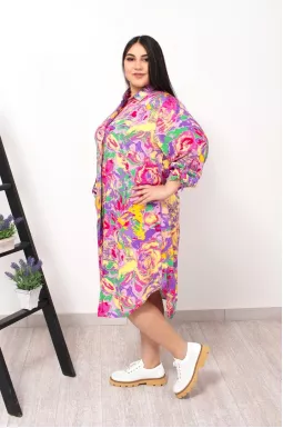 Сукня міді в абстрактний принт супер батал