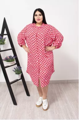 Сукня міді в геометричний 3D принт супер батал