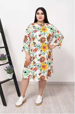 Сукня міні з рукавами на зав'язках супер батал