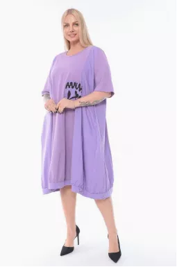 Однотонна ніжна сукня у двох кольорах батал