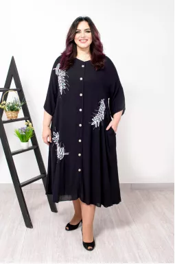 Сукня із легкої жатки на ґудзиках супер батал