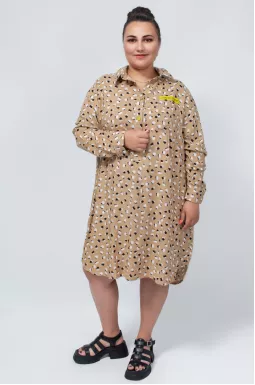 Сукня міні штапель в різних принтах супер батал