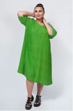 Легкое платье мини с принтом из штапеля в разных цветах супер батал