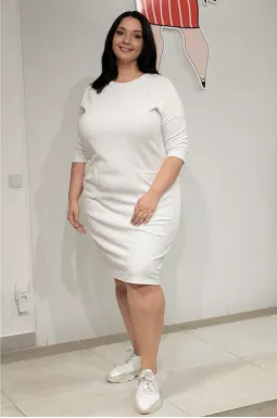 Сукня домашня рубчик з кишенями супер батал