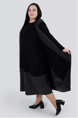 Сукня максі трикотажна з жилетом супер батал