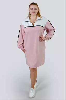 Яскрава сукня з коміром на блискавці батал