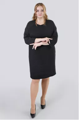 Платье мини однотонное с жемчугом супер батал