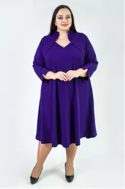 Платье миди однотонное креп дайвинг батал