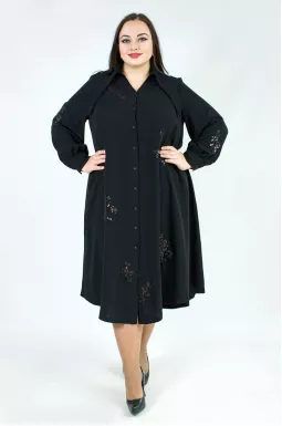 Изысканное платье миди с декором из паеток батал