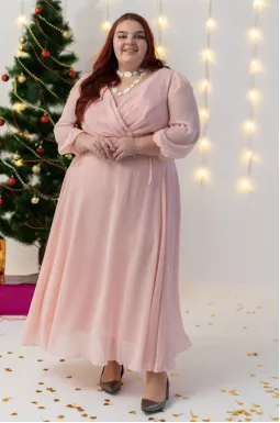  Нежное шифоновое платье батал