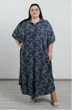 Сукня максі в принт мільфльор великих розмірів