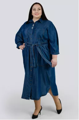 Джинсова сукня з прикрасами великих розмірів