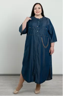 Джинсова сукня максі з прикрасою великих розмірів