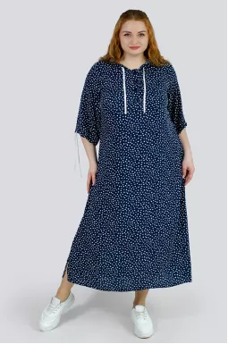  Платье макси с капюшоном больших размеров