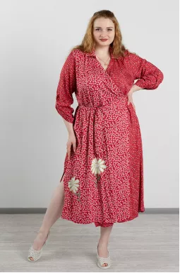  Платье макси на запах больших размеров