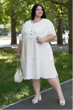 Легка сукня міді з ґудзиками великих розмірів