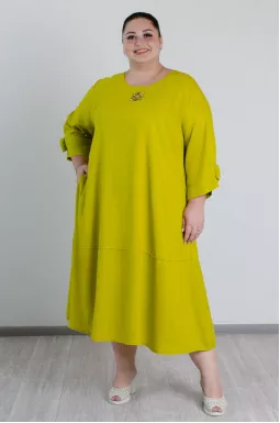 Льняна сукня трапеція міді великих розмірів