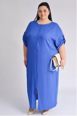 Платье макси с бантом на спинке больших размеров