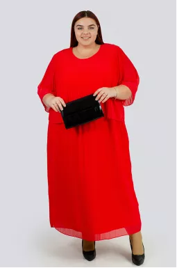  Гофрированное платье макси больших размеров