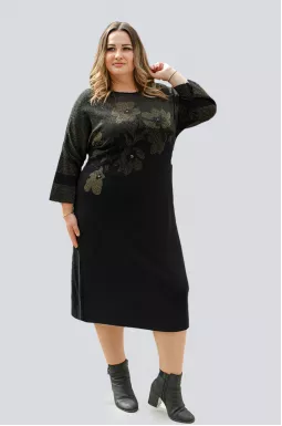 Платье миди с блестящим принтом больших размеров