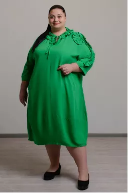 Сукня міді льняна з декором великих розмірів