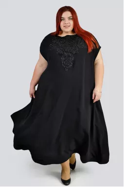 Елегантна сукня максі з мереживом та бісером великих розмірів