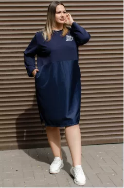 Сукня міді двунитка/плащівка великих розмірів