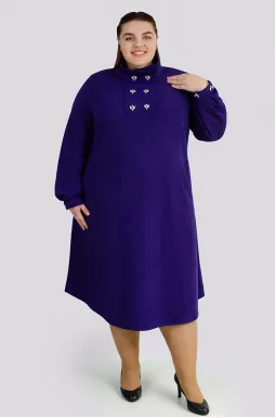 Изысканное платье миди с украшениями больших размеров