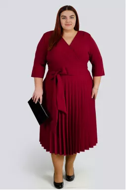 Платье плиссе миди больших размеров
