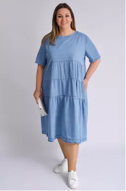 Платье миди джинсовое больших размеров